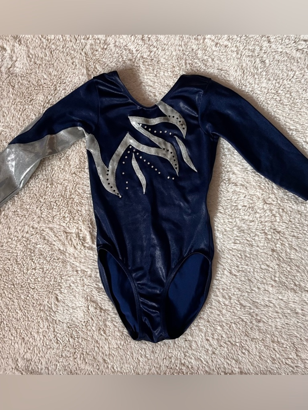 Navy Blue & Silver Girls' Gymnastics Leotard - Kids Costume